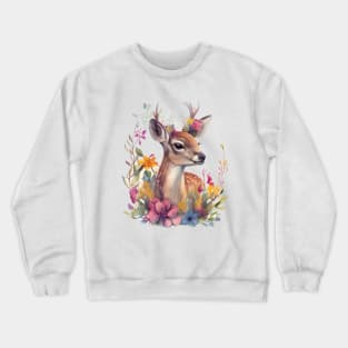 Deer Floral Crewneck Sweatshirt